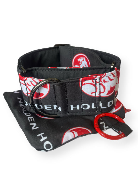 Holden logo enthusiast greyhound Martingale collar cotton covered 50mm super soft