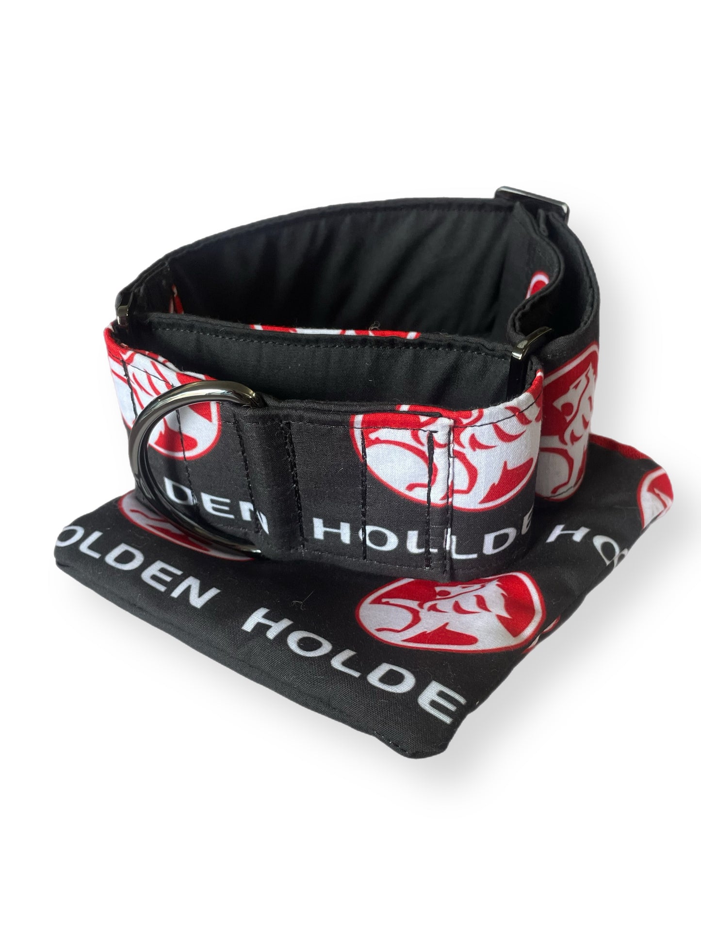 Holden logo enthusiast greyhound Martingale collar cotton covered 50mm super soft