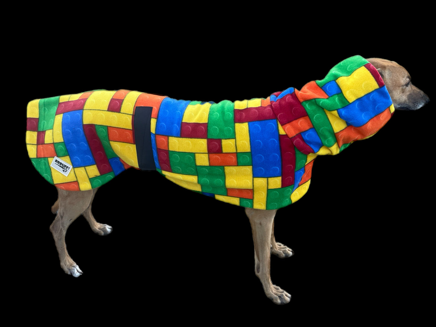 Lego inspired bright Greyhound Deluxe coat rug snuggly polar fleece washable