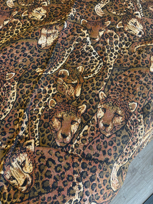 SALE! Leopard stuff it cotton tapestry furnishing fabric cover only dog bed, washable fabric, recycled dog bed, greyhound, kennel bed puppy big large