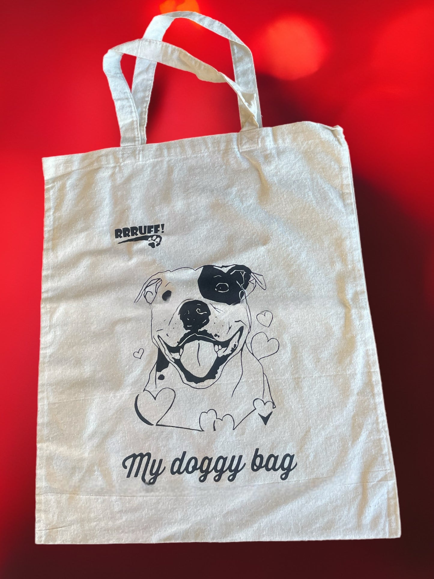 Calico tote bag staffy amstaff book bag shopping bag puppy doggy bag birthday gift