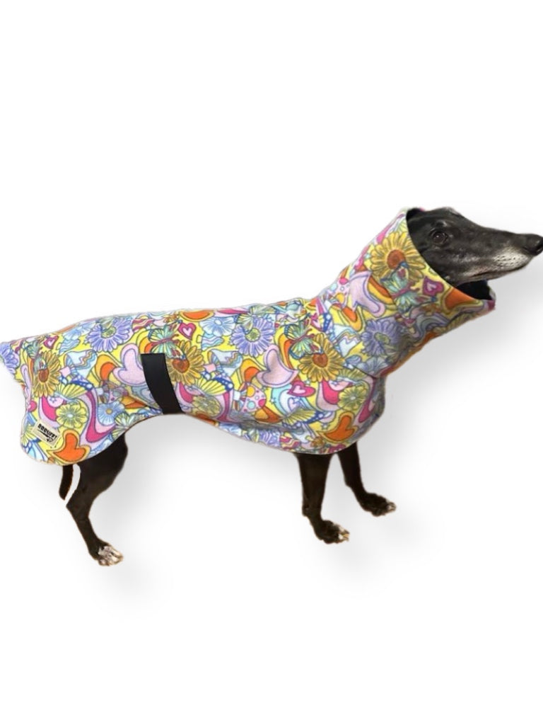 Hippy new age flower child bohemian greyhound deluxe style rug polar f ...