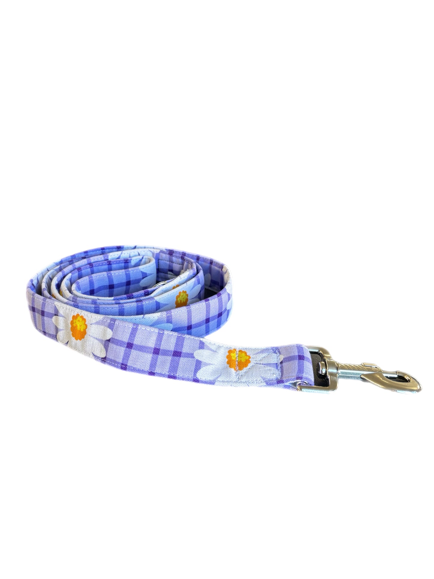 Wide Martingale collar purple daisies 50mm width