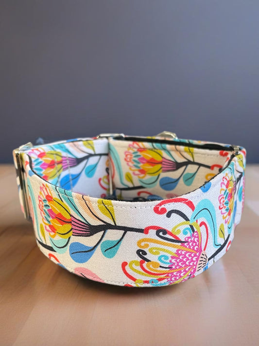 Australiana floral collar greyhound martingale super soft cotton fabric