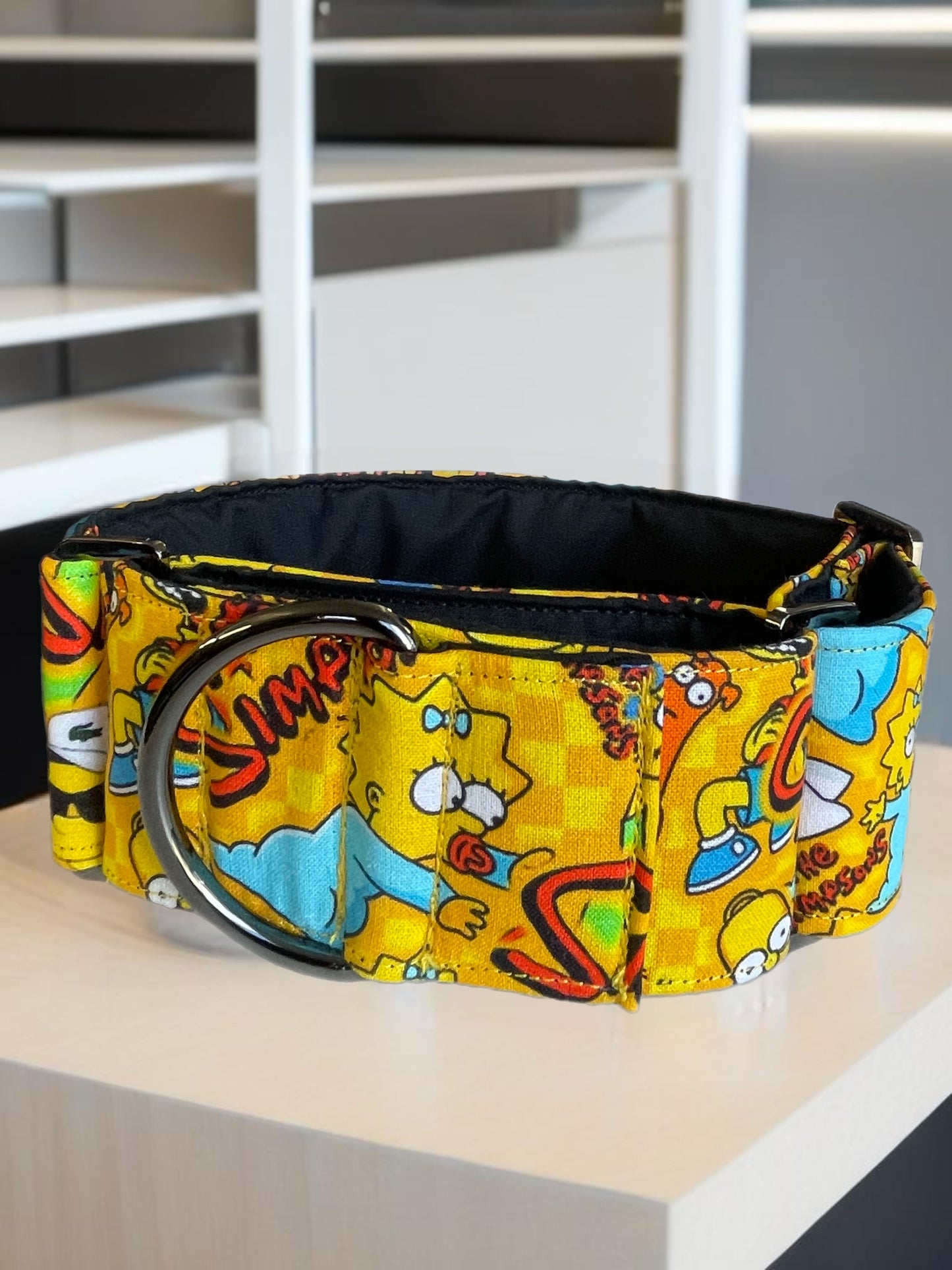 Our newest addition Simpsons greyhound Martingale collar cotton covered super soft