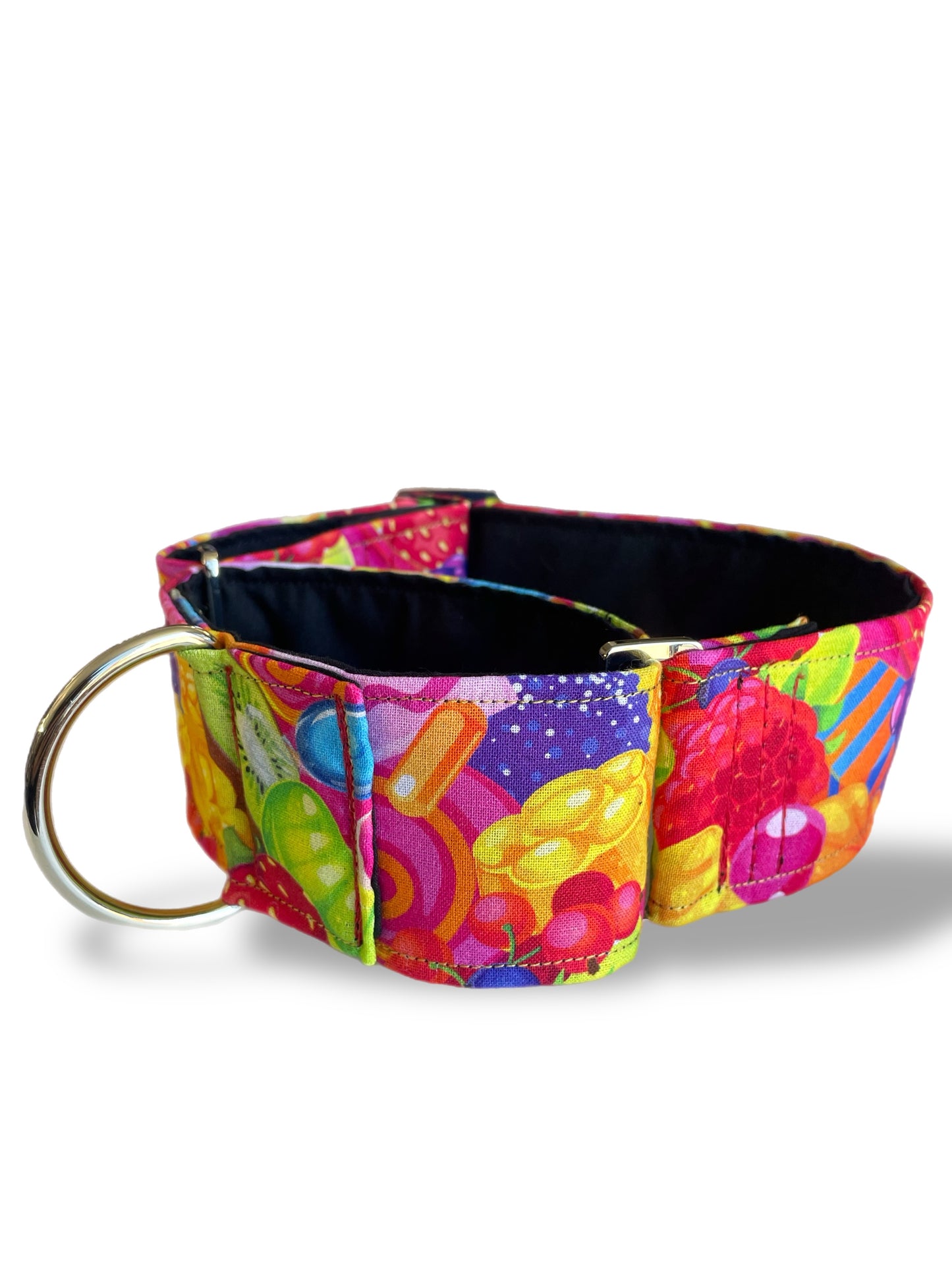 Sweets on bright colors greyhound Martingale collar cotton covered 50mm width