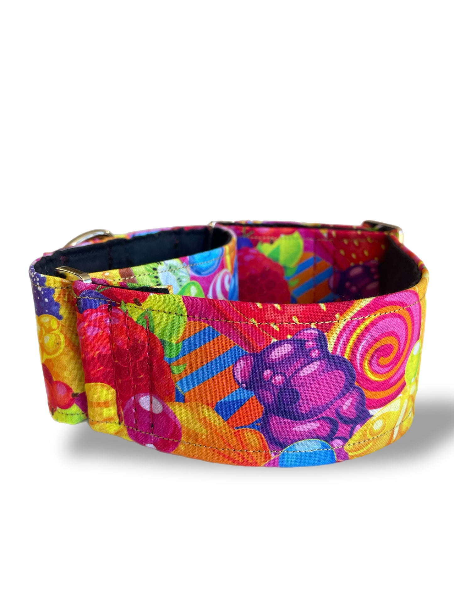 Sweets on bright colors greyhound Martingale collar cotton covered 50mm width