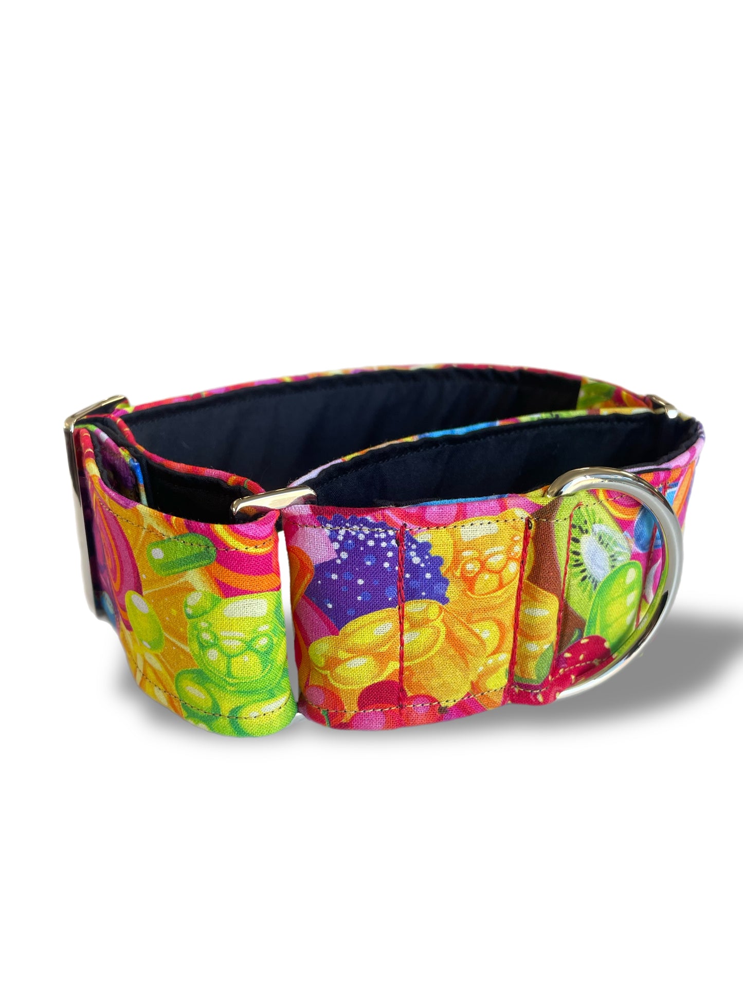 Sweets on bright colors greyhound Martingale collar cotton covered 50mm width