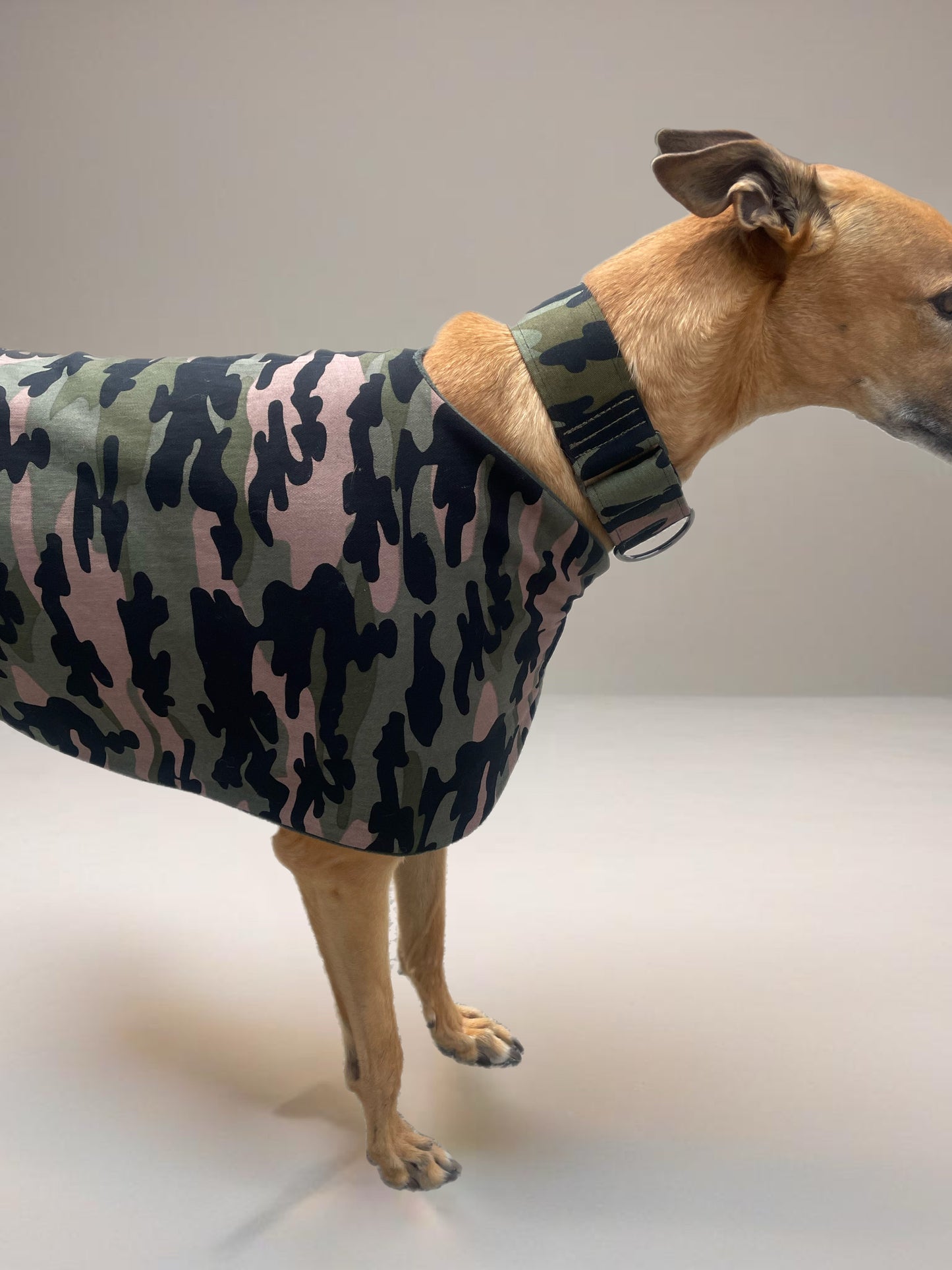 Going Commando Spring Greyhound cotton coat in cotton drill  & lightweight polar fleece washable