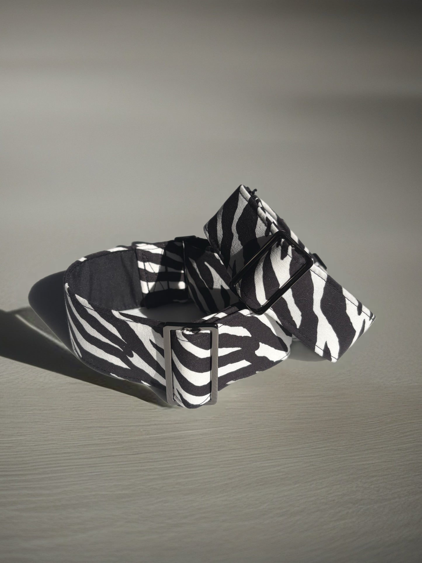 Stripe up the fun in Zebra print Martingale collar greyhound collar cotton super soft fabric