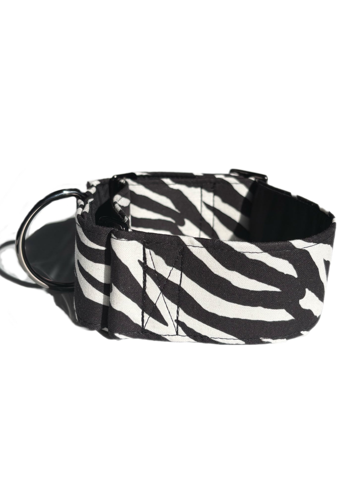 Stripe up the fun in Zebra print Martingale collar greyhound collar cotton super soft fabric