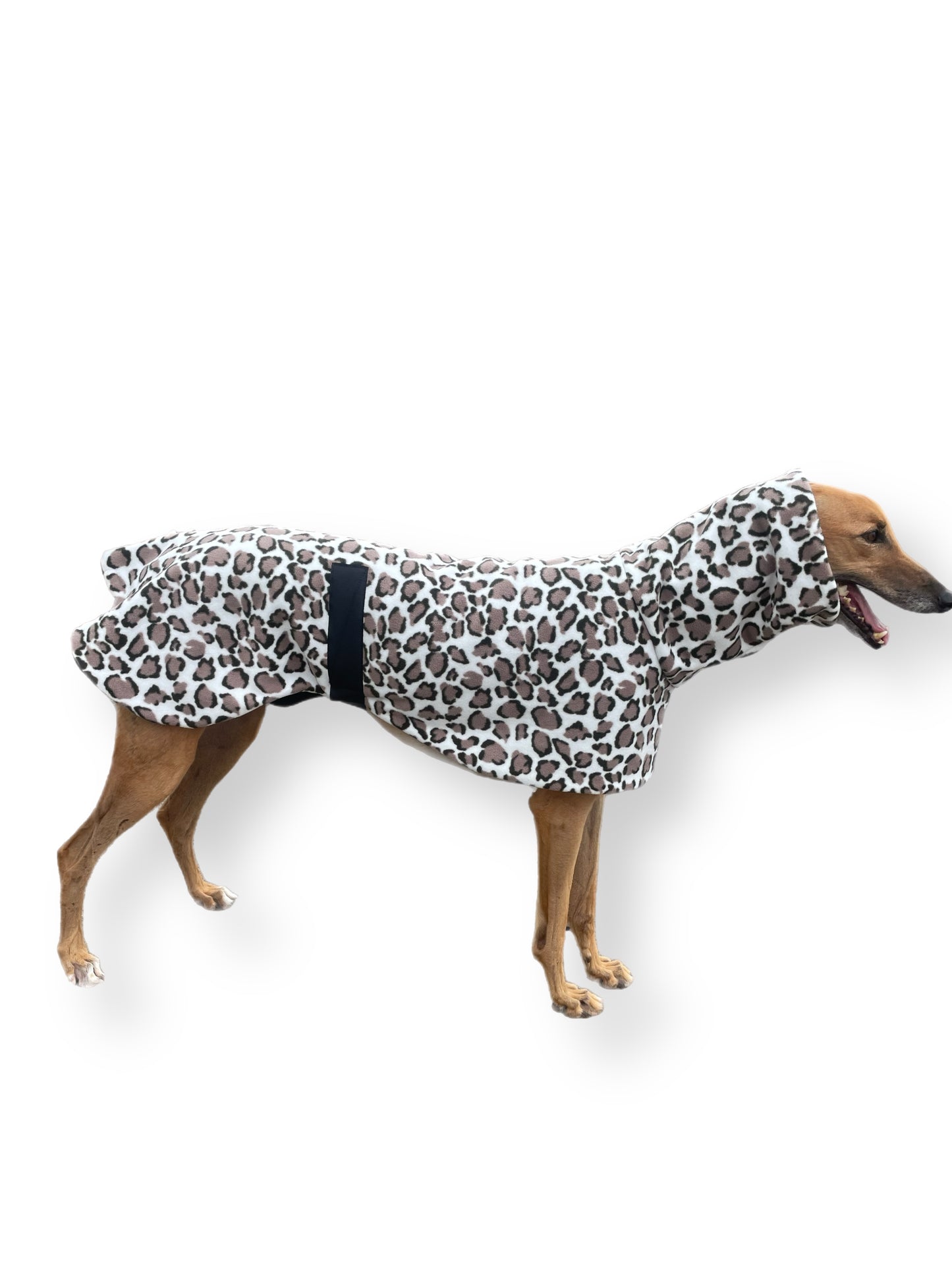 Greyhound Deluxe style coat rug double extra thick polar fleece leopard print washable extra wide hoodie