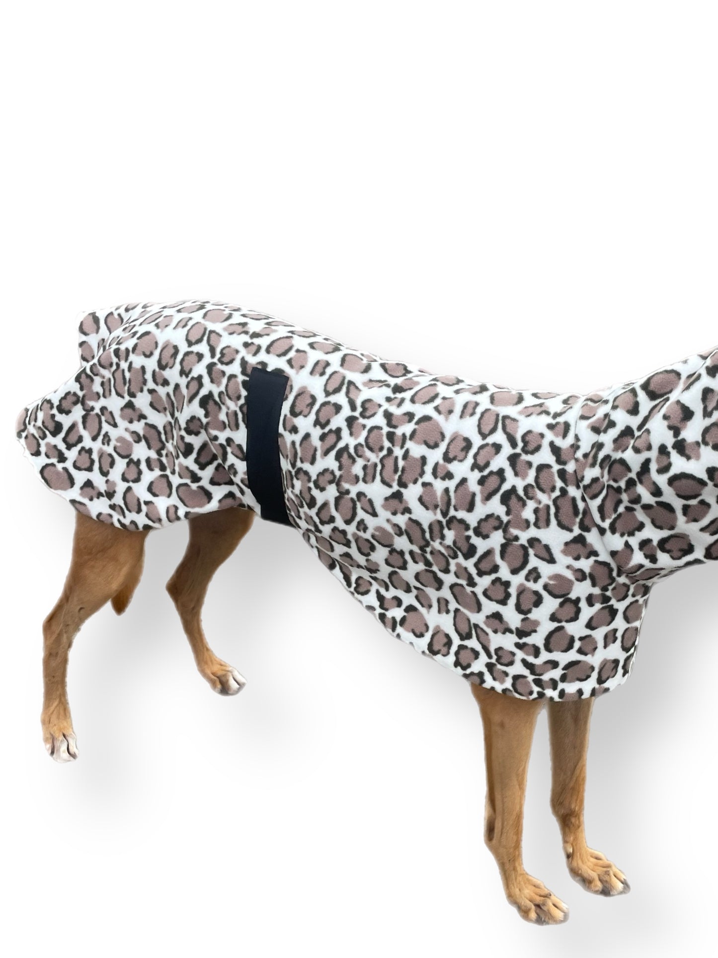 Greyhound Deluxe style coat rug double extra thick polar fleece leopard print washable extra wide hoodie