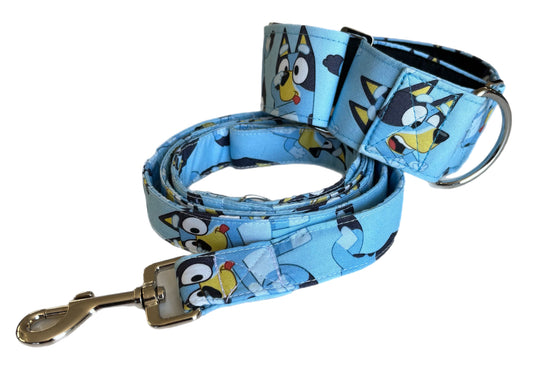 Bluey inspired greyhound martingale collar cotton covered super soft