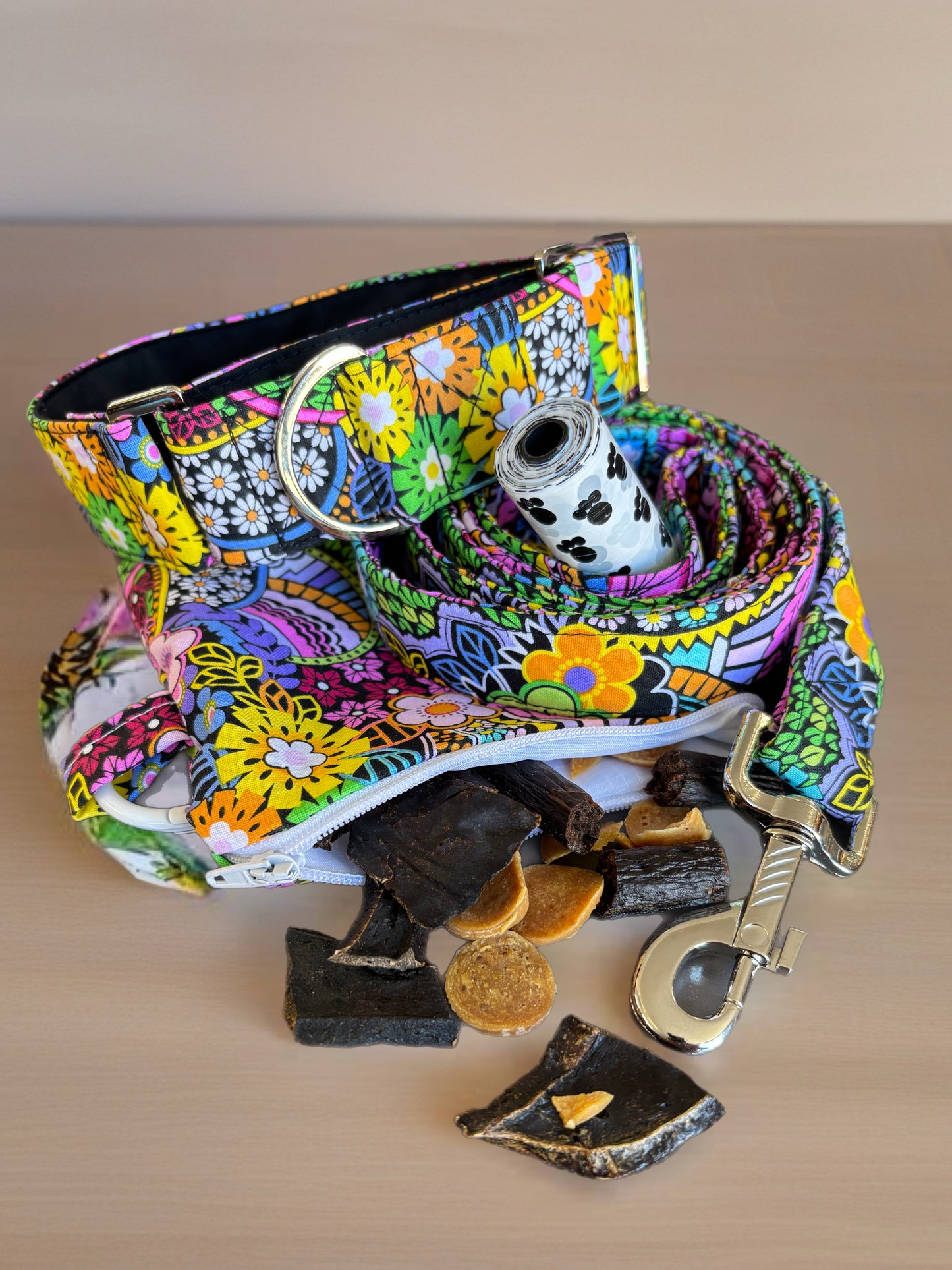 Groovy garden party Greyhound Martingale collar cotton soft