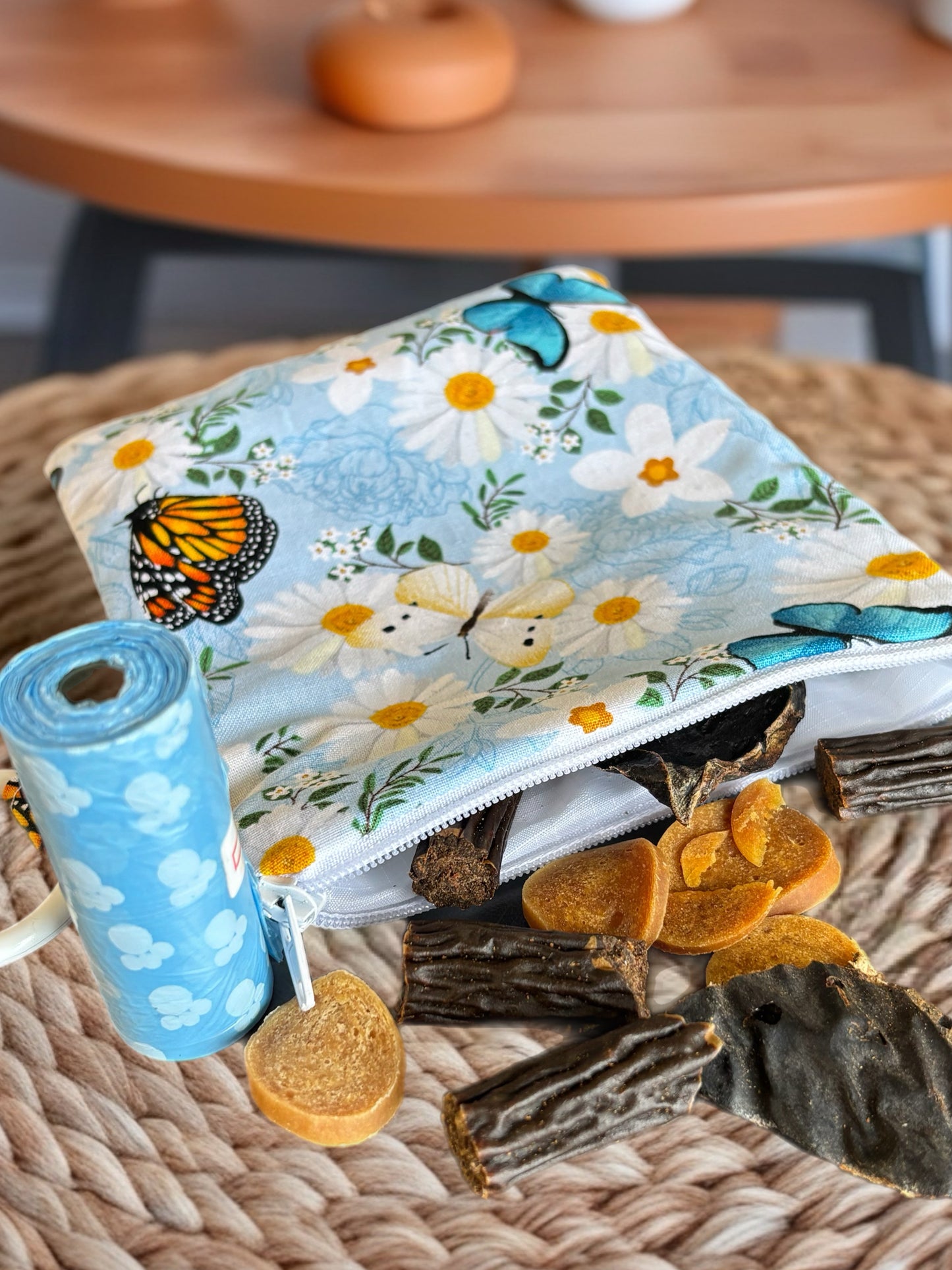 Summer blue butterflies cotton covered greyhound Martingale collar