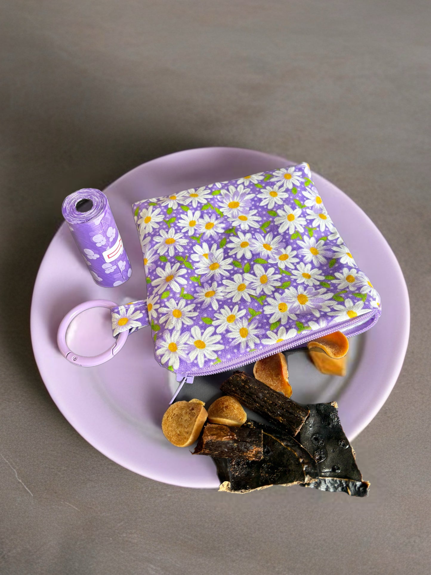 Soft purple daisies design Cotton covered greyhound Martingale collar wide super soft