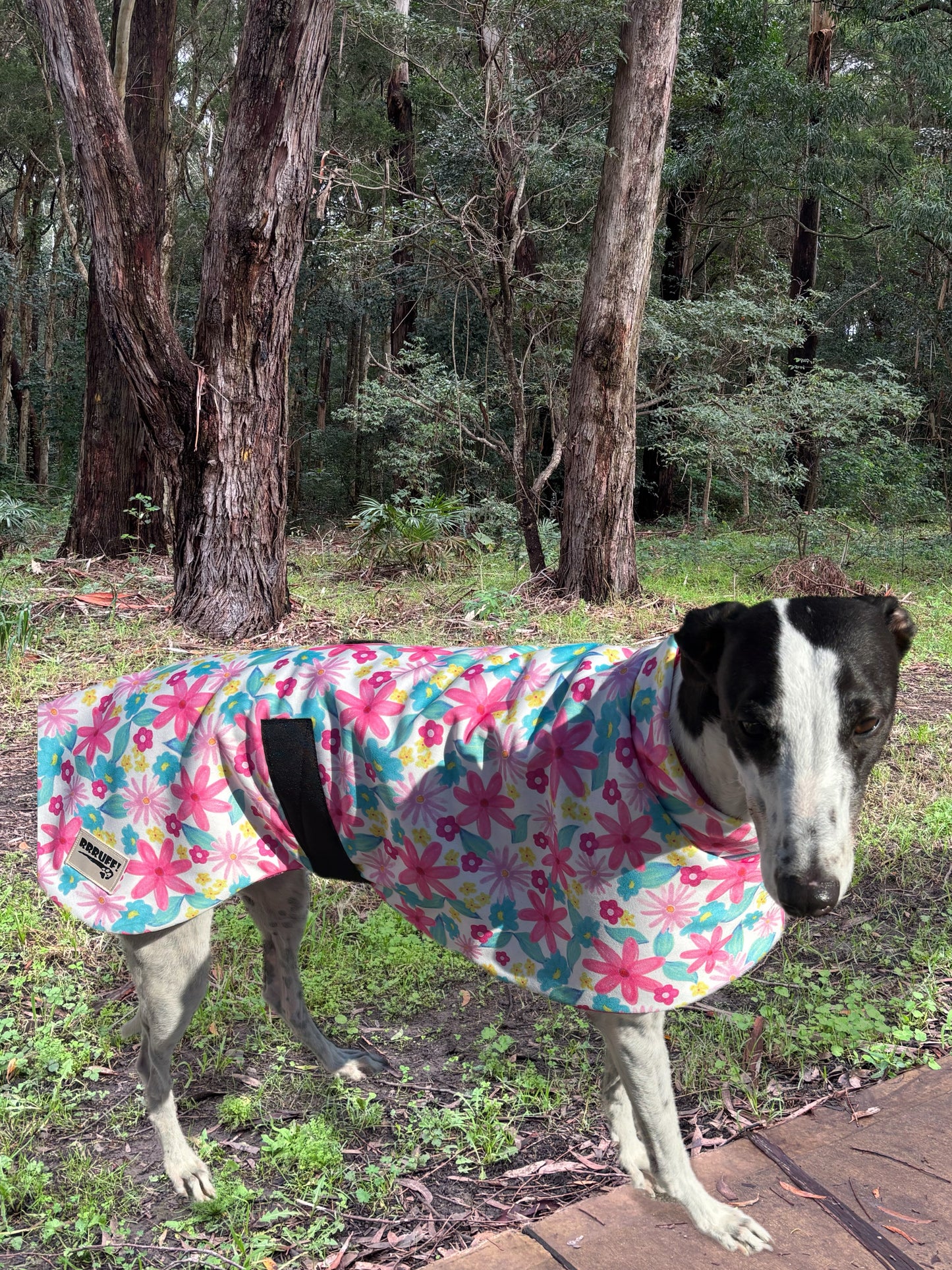 Girly girl pink floral in winter weight windcheater fleece sports