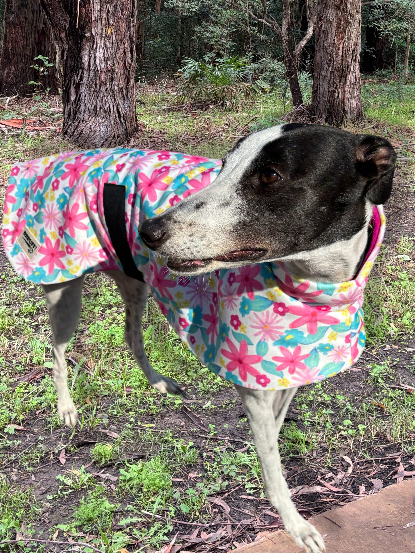 Girly girl pink floral in winter weight windcheater fleece sports