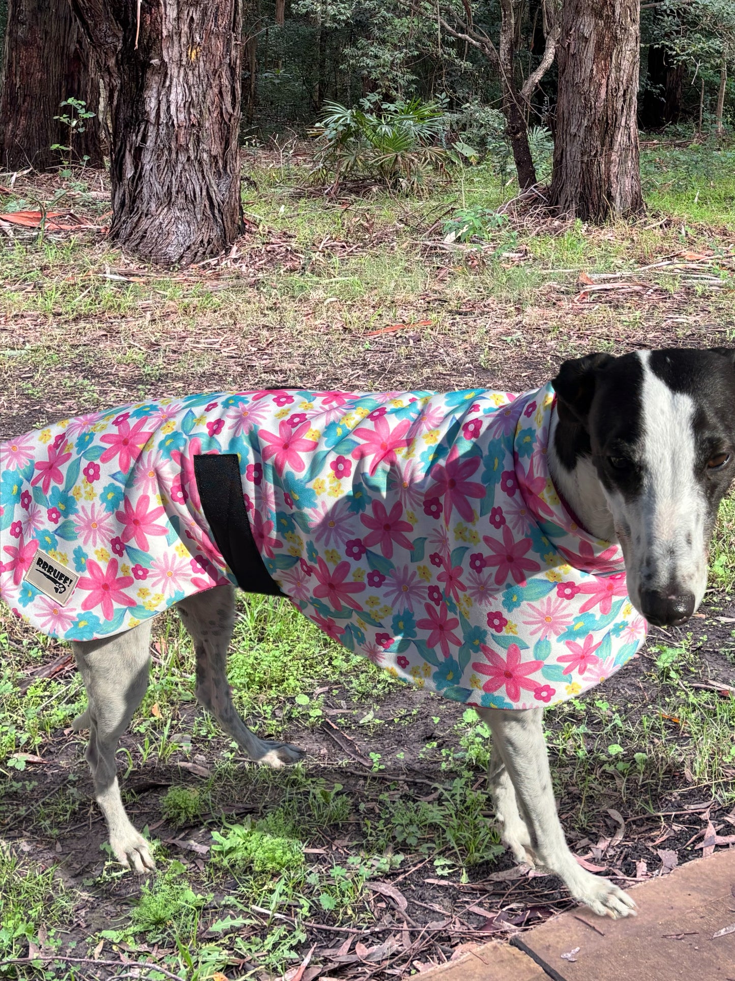 Girly girl pink floral in winter weight windcheater fleece sports