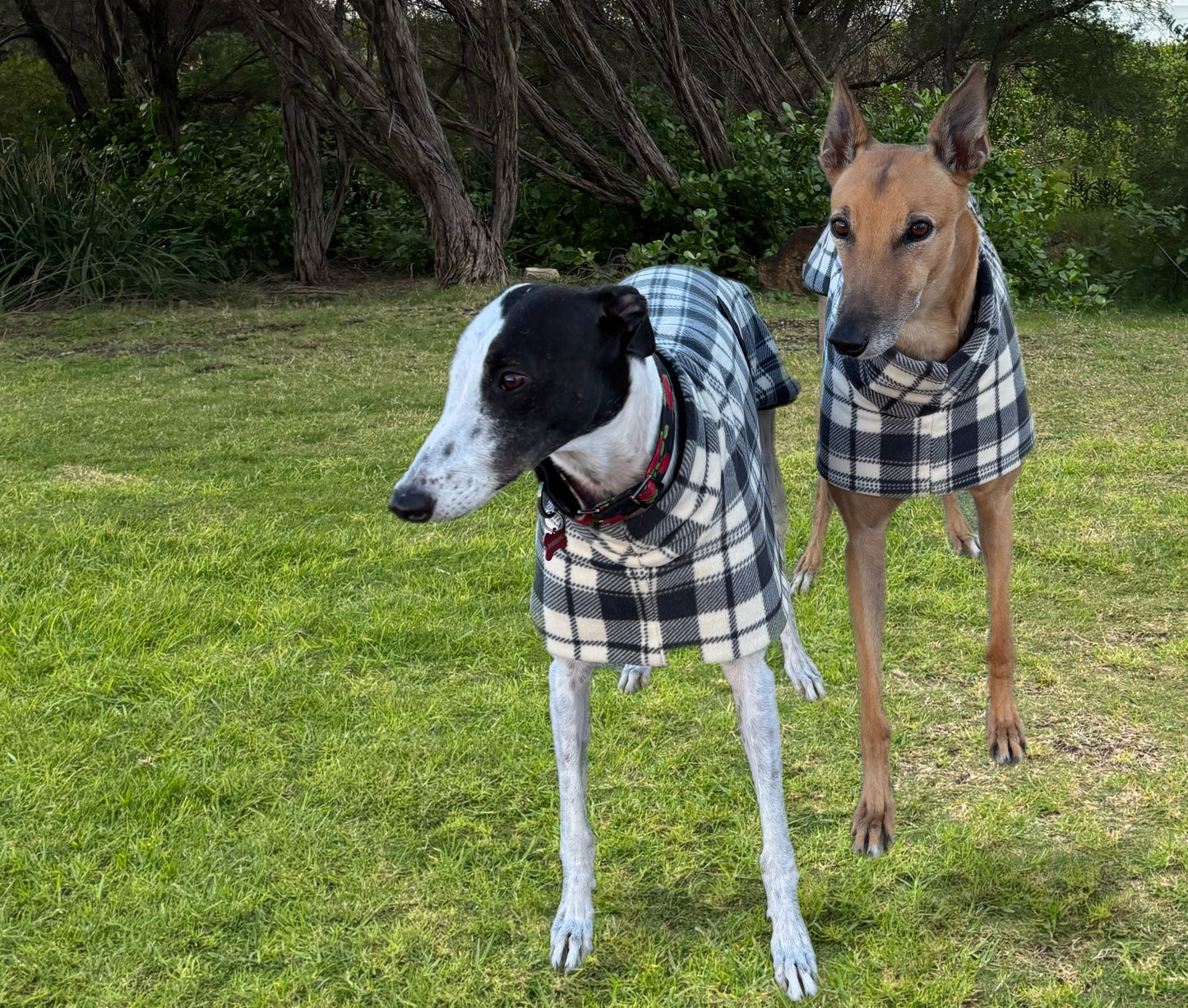 Slate plaid check thick and snuggly fleece sports