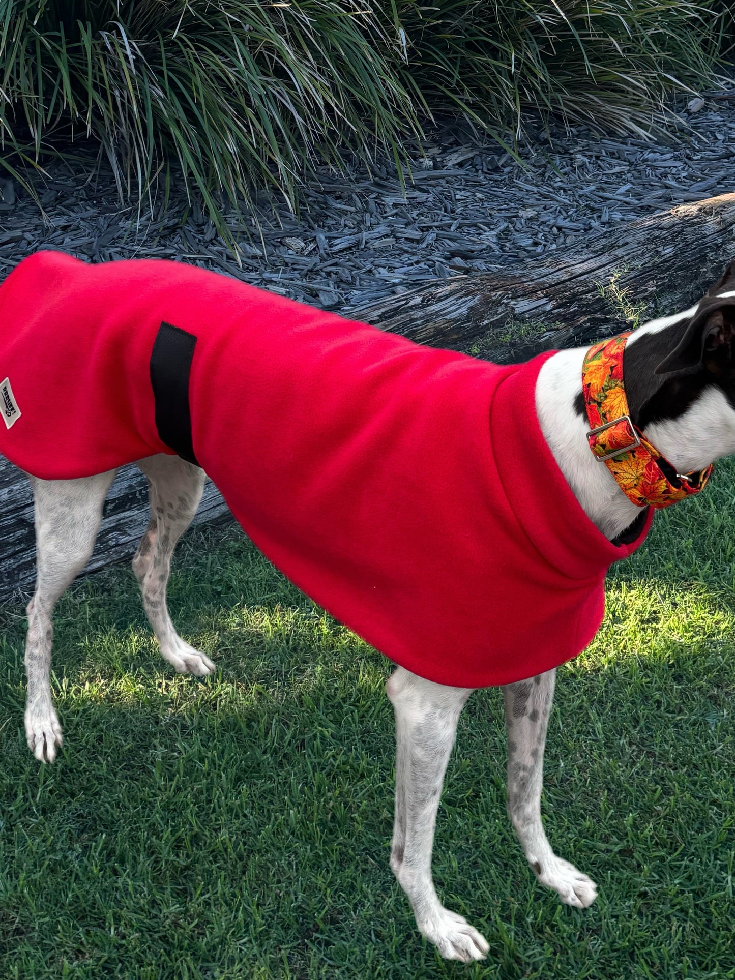 Rich red thick and snuggly fleece sports