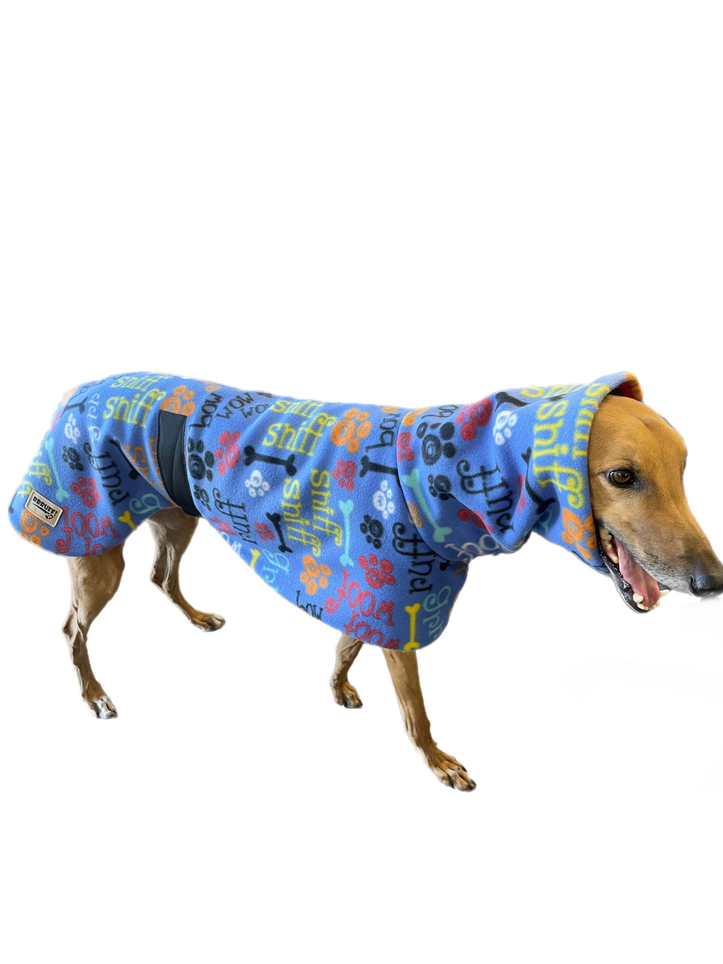A splash of fun greyhound coat rug thick polar fleece washable extra wide neck hoodie