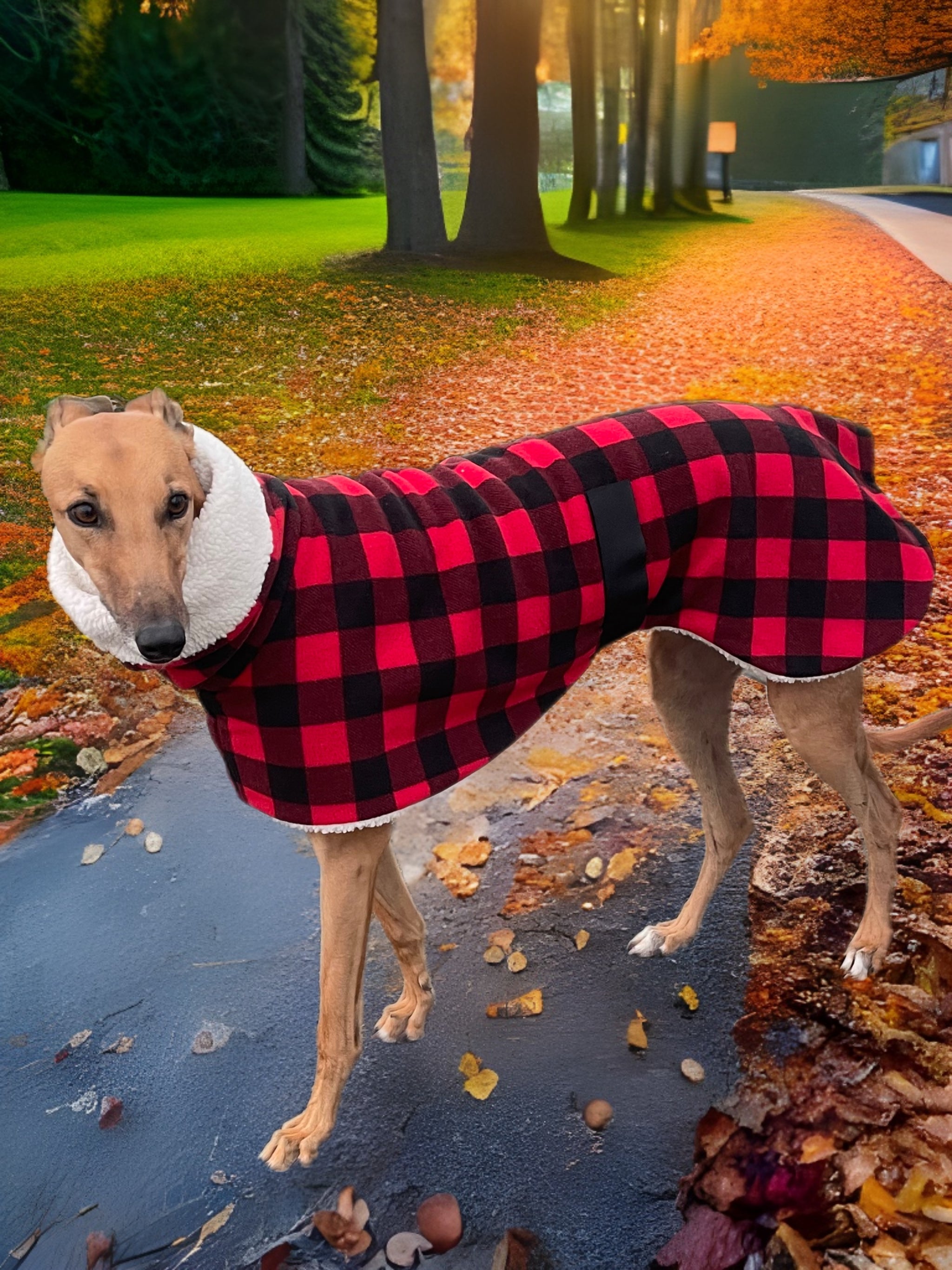 The red Lumberjack Greyhound coat in deluxe style rug red black tartan ...