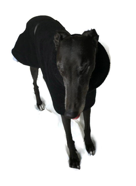 Simply Black Greyhound Deluxe coat rug thick polar fleece washable extra wide neck hoodie