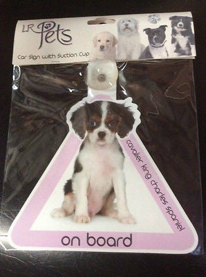 Cavalier King Charles puppy window. sign with suction cup