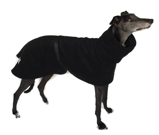 Simply Black Greyhound Deluxe coat rug thick polar fleece washable extra wide neck hoodie