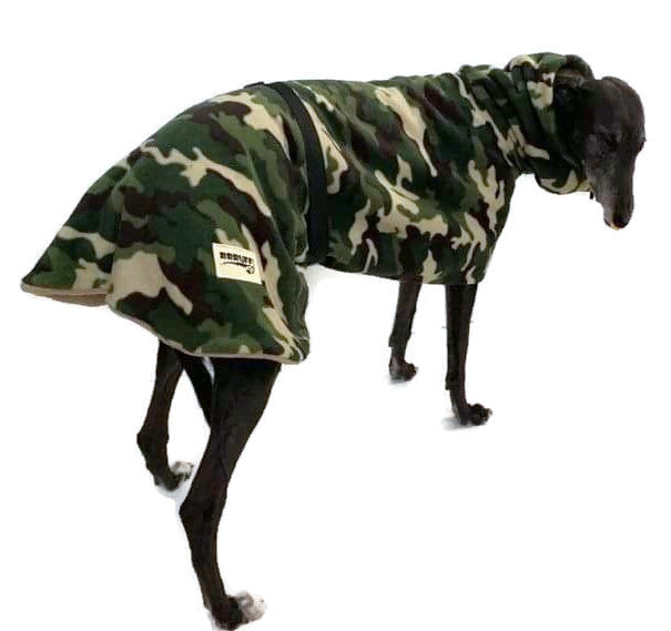 Cammo deluxe style greyhound coat camouflage double polar fleece washable