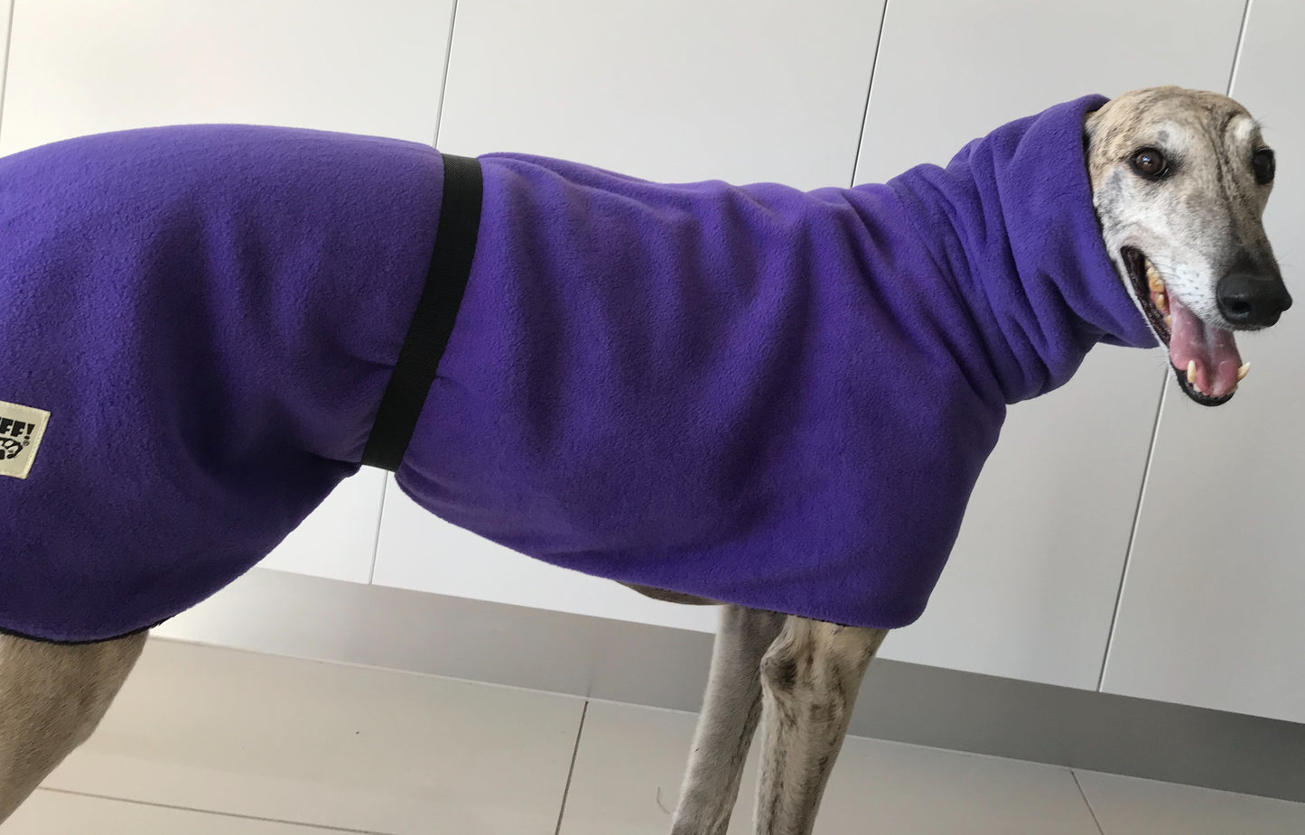 Purple Greyhound Deluxe coat rug thick polar fleece washable extra wide neck hoodie