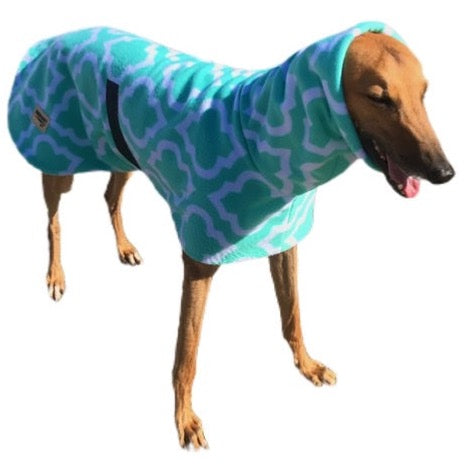 Spearmint greyhound Deluxe style coat rug super soft & snuggly polar fleece extra wide neck hoodie