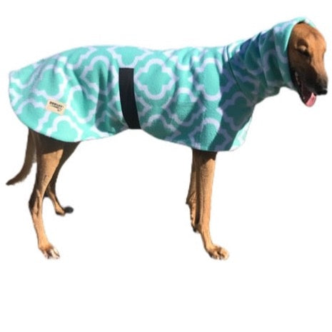 Spearmint greyhound Deluxe style coat rug super soft & snuggly polar fleece extra wide neck hoodie