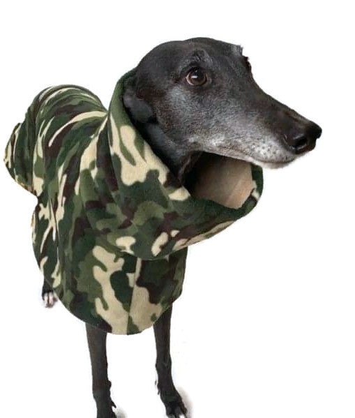 Cammo deluxe style greyhound coat camouflage double polar fleece washable