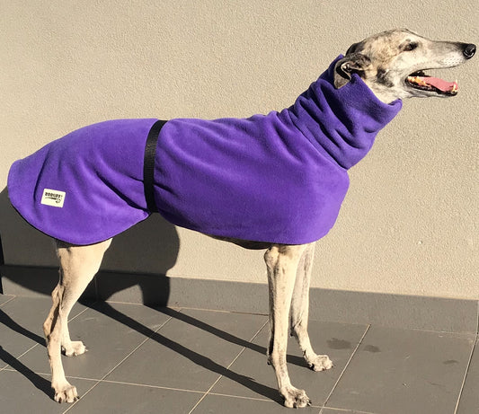 Purple Greyhound Deluxe coat rug thick polar fleece washable extra wide neck hoodie