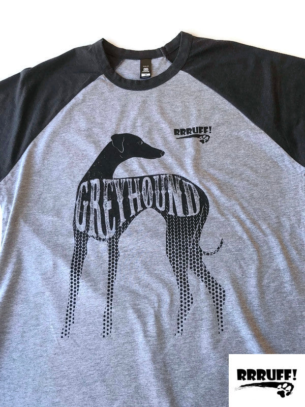 Men’s Raglan Tee Shirt greyhound 3/4 sleeve marle/asphalt menswear unisex