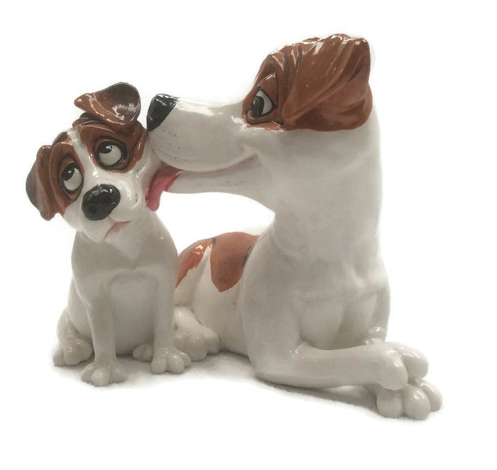 Jack Russel with puppy figurine Statue ornament gift Doorstop,  pets with personality