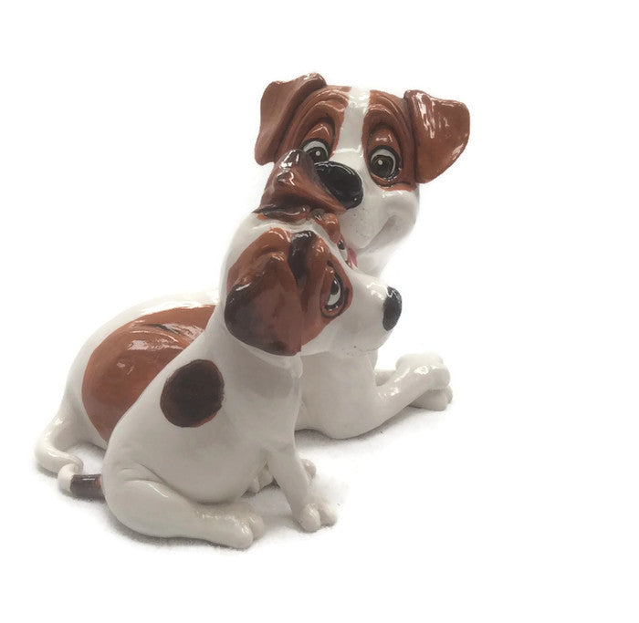 Jack Russel with puppy figurine Statue ornament gift Doorstop,  pets with personality