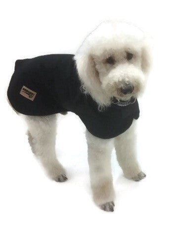 Black dog coat polar fleece