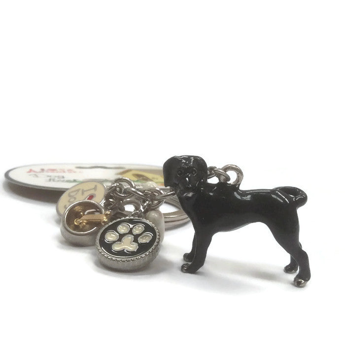 Black lab dog breed 3D keyring