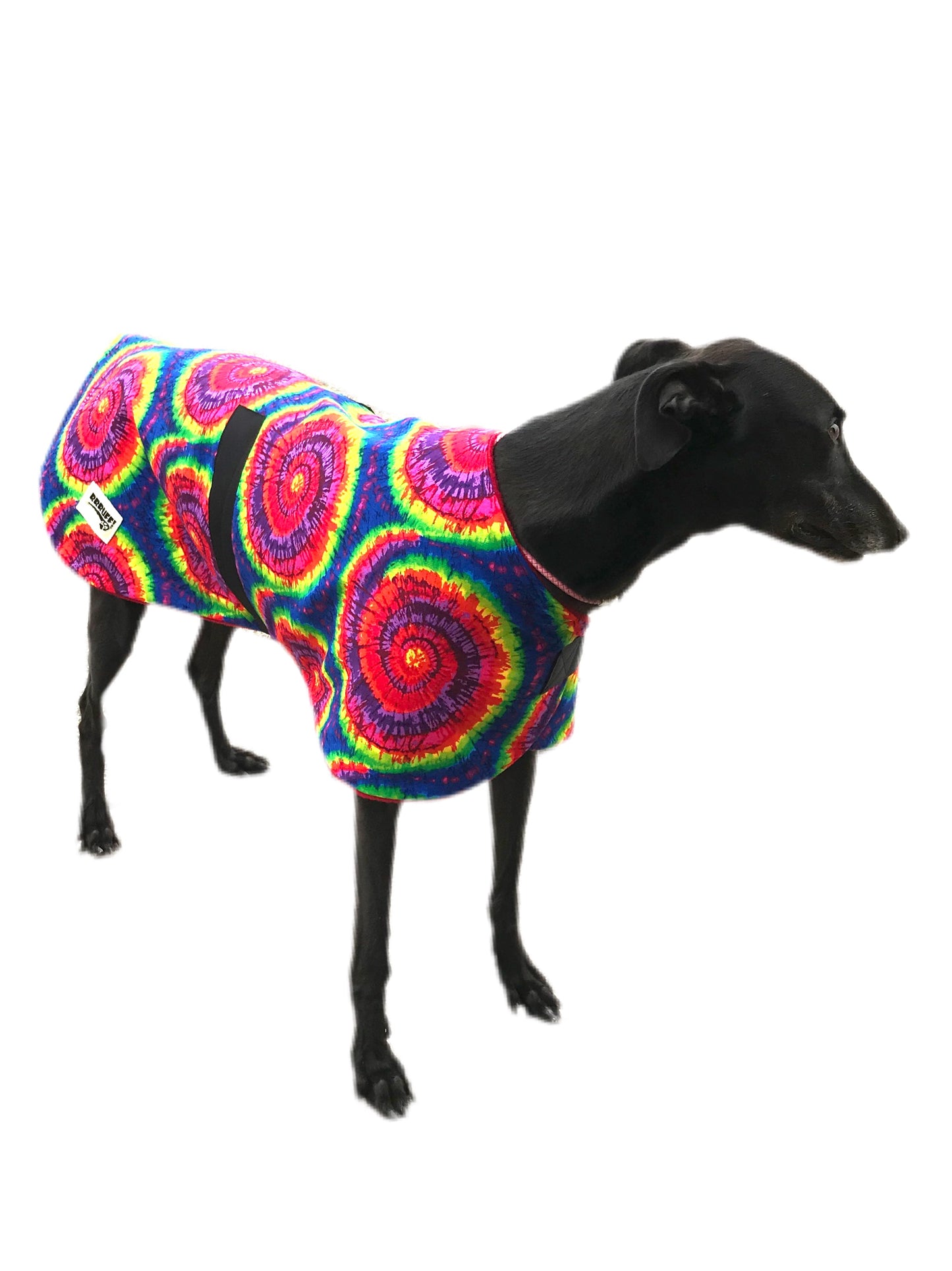 Vivid Greyhound ‘retro’ autumn coat in cotton & plush fleece washable