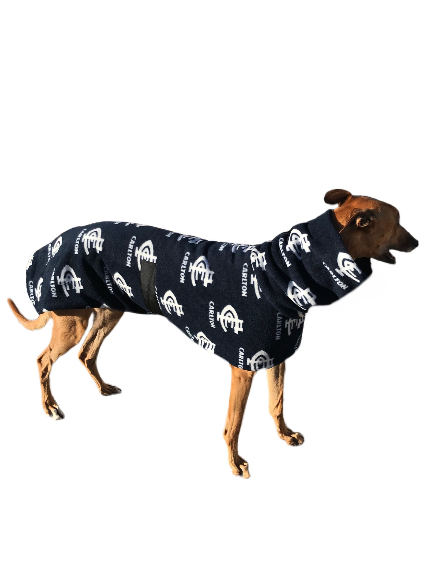 AFL Carlton inspired greyhound coat deluxe style double polar fleece washable