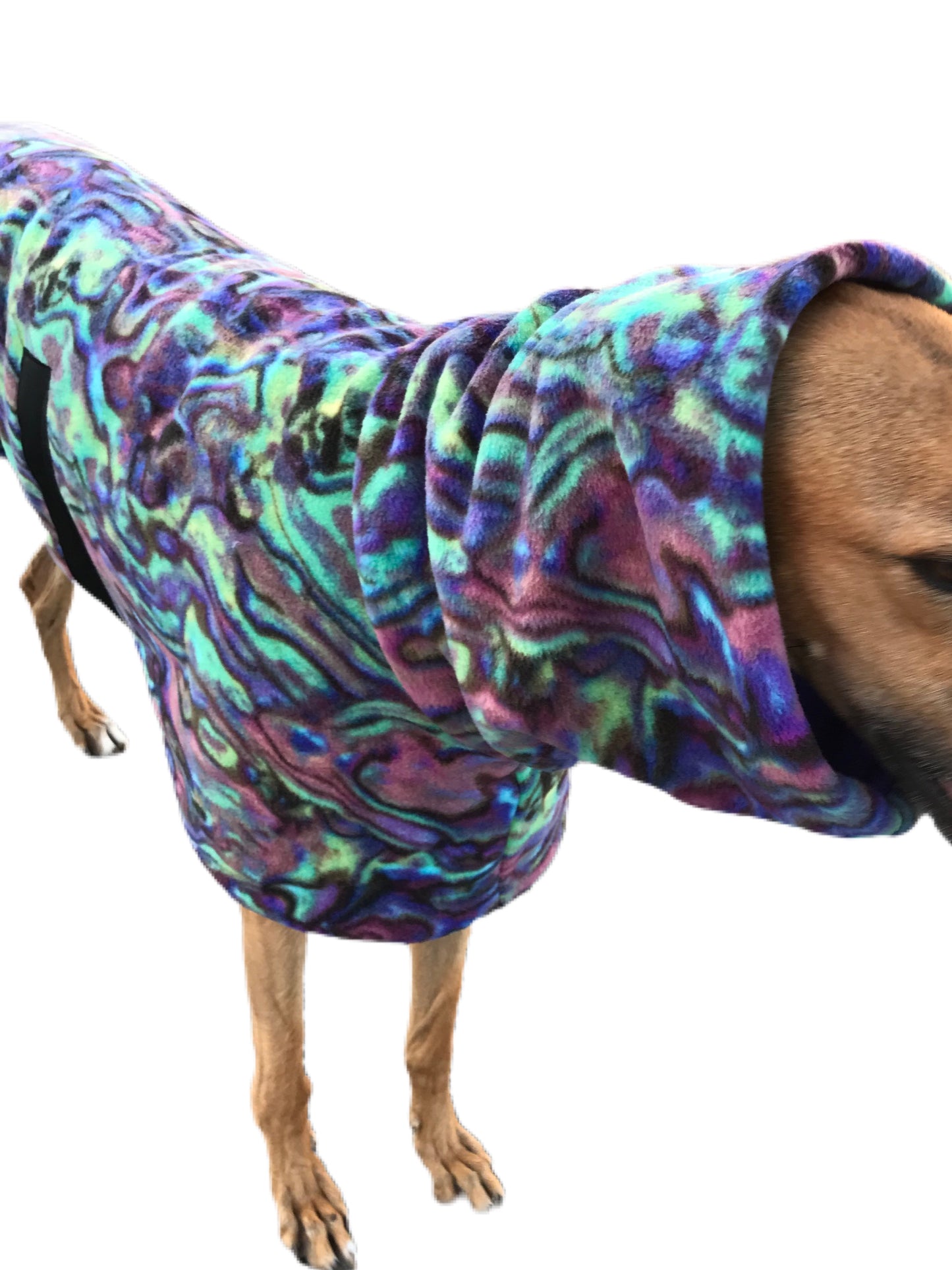 Paua shell greyhound coat deluxe style double polar fleece washable