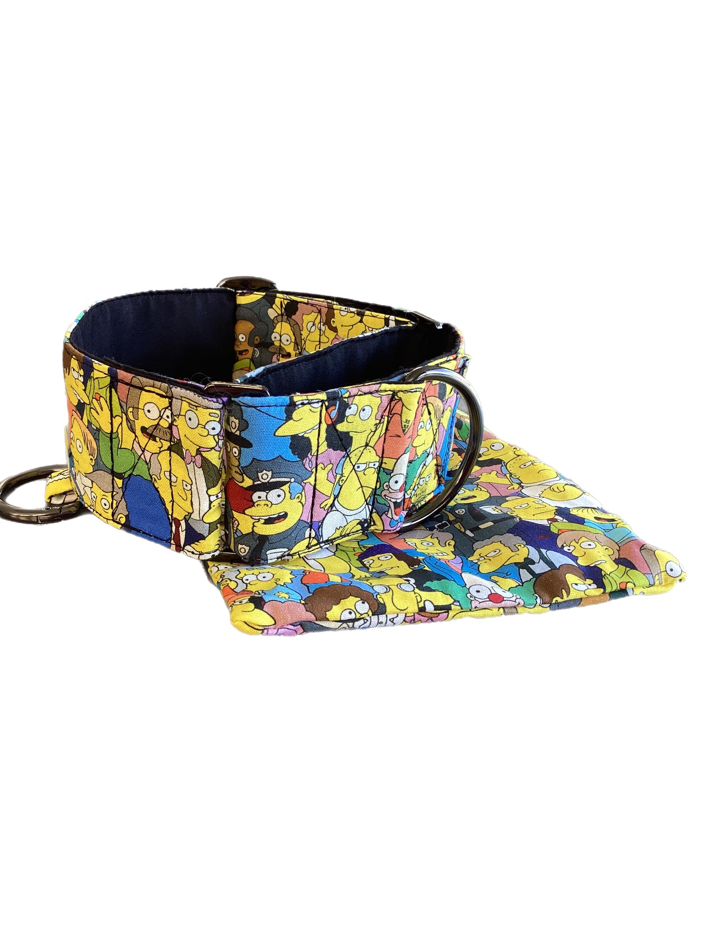 Martingale collar greyhound whippet  Simpsons family cotton fabric super soft