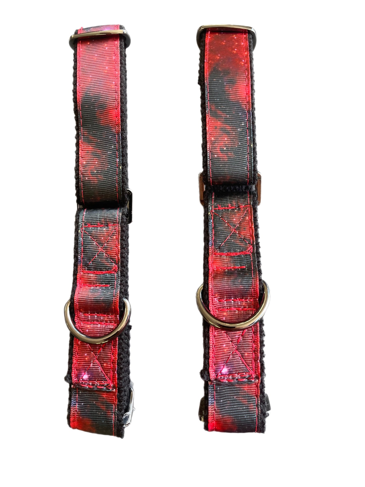 Greyhound Martingale 25mm house collar with galaxy design on red