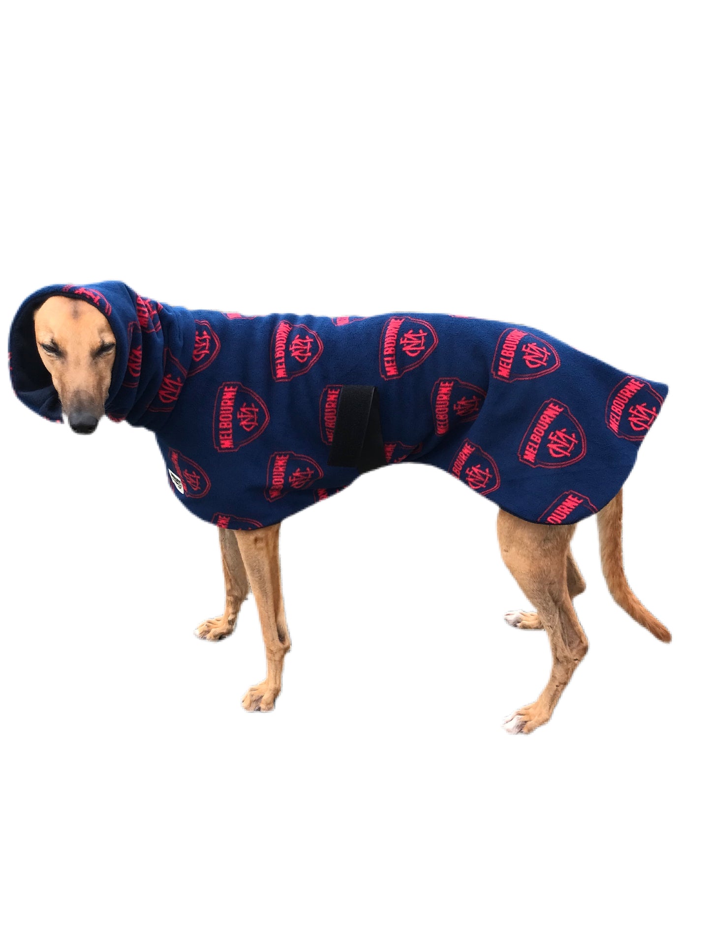 AFL Melbourne inspired greyhound coat deluxe style double polar fleece washable