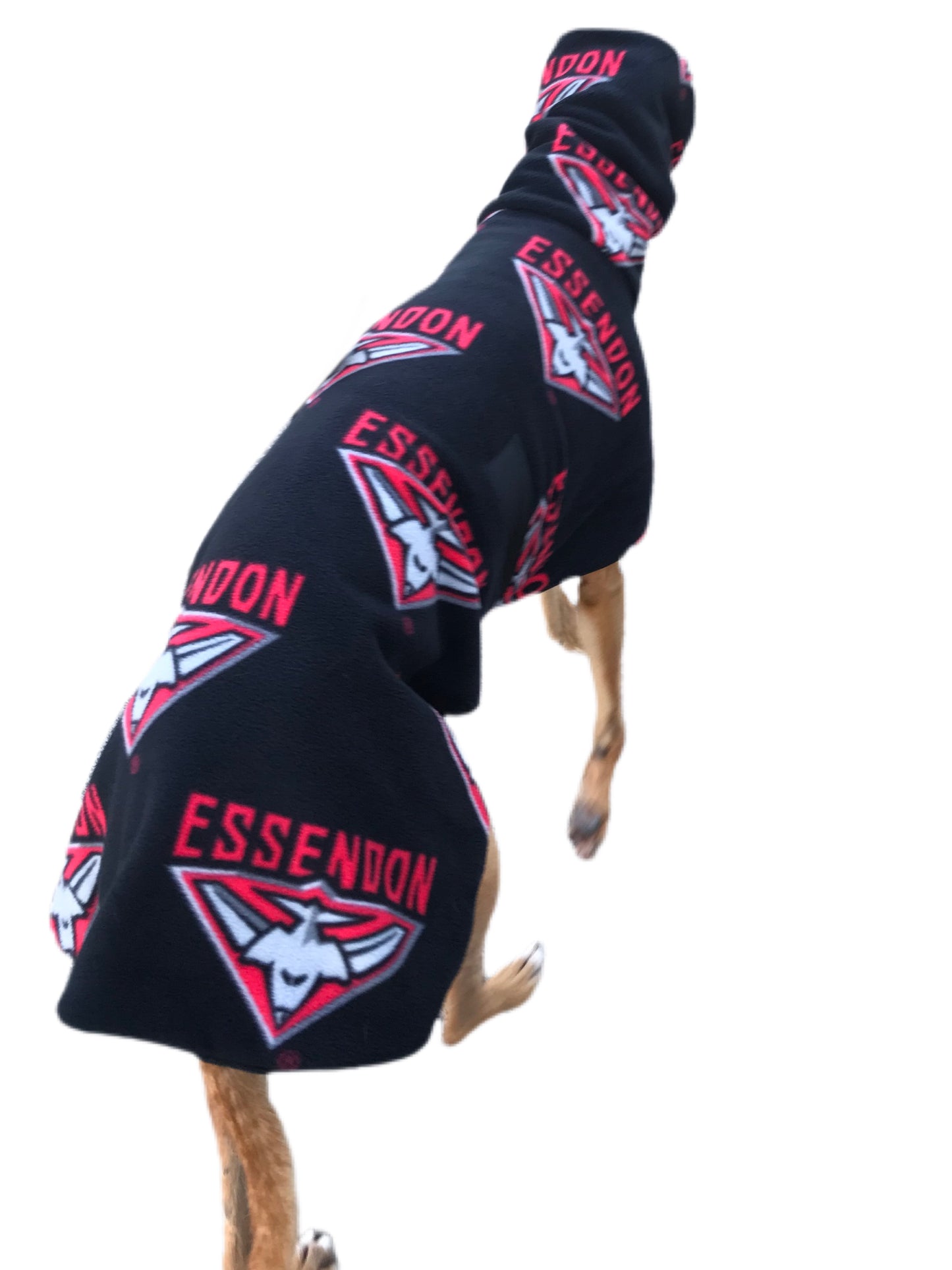 AFL Bombers inspired greyhound coat deluxe style double polar fleece washable