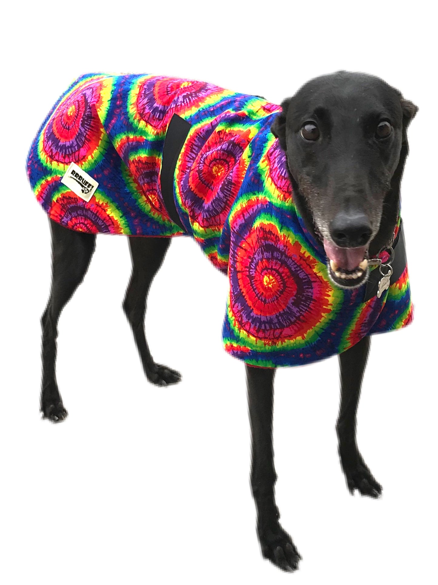 Vivid Greyhound ‘retro’ autumn coat in cotton & plush fleece washable
